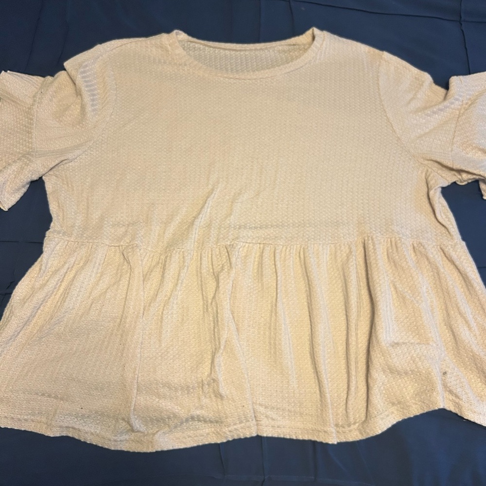 SHEIN Cream Textured Blouse